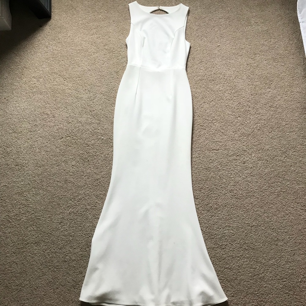 White open back Prom Dress